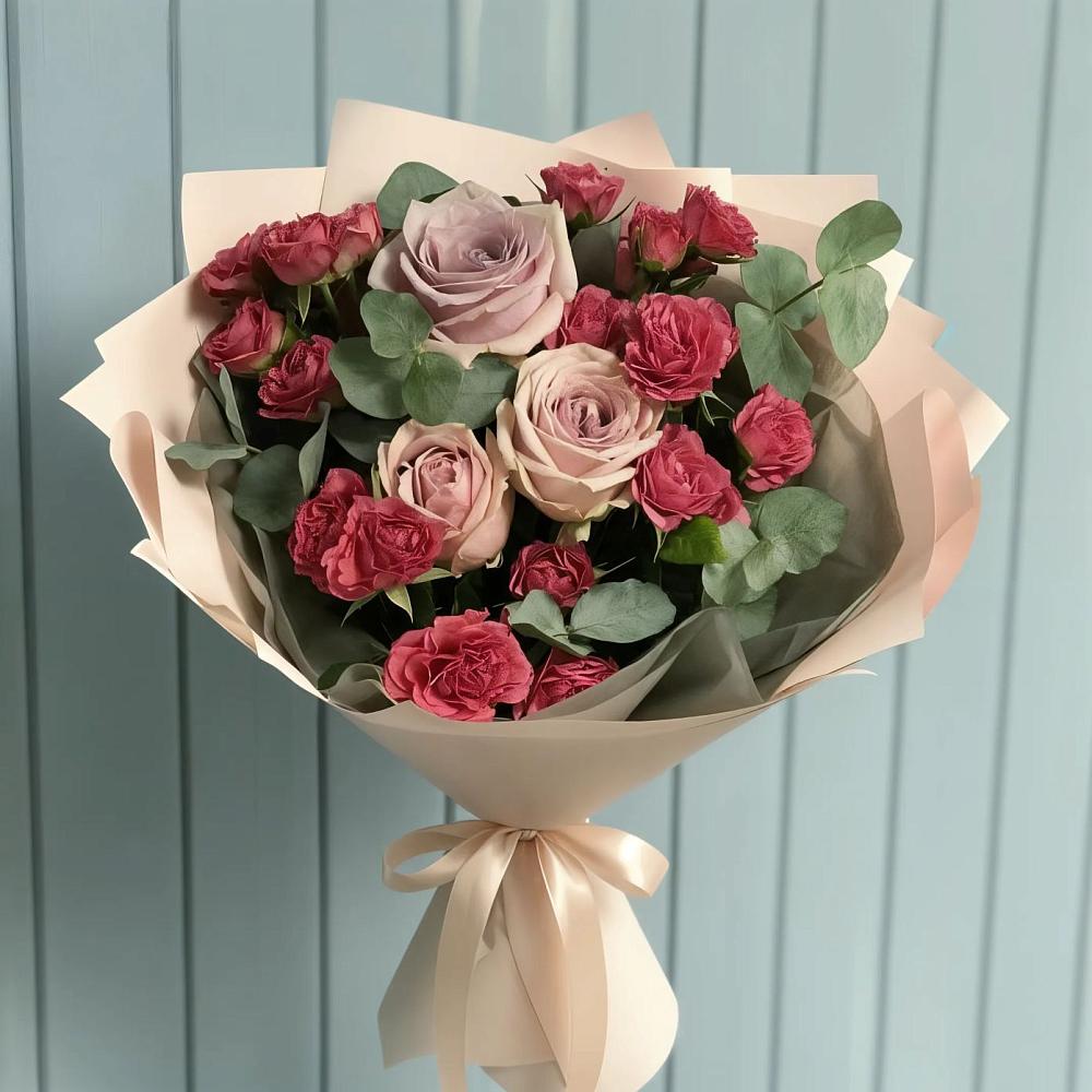 Букет цветов из: Гвоздики и Розы в Раевской