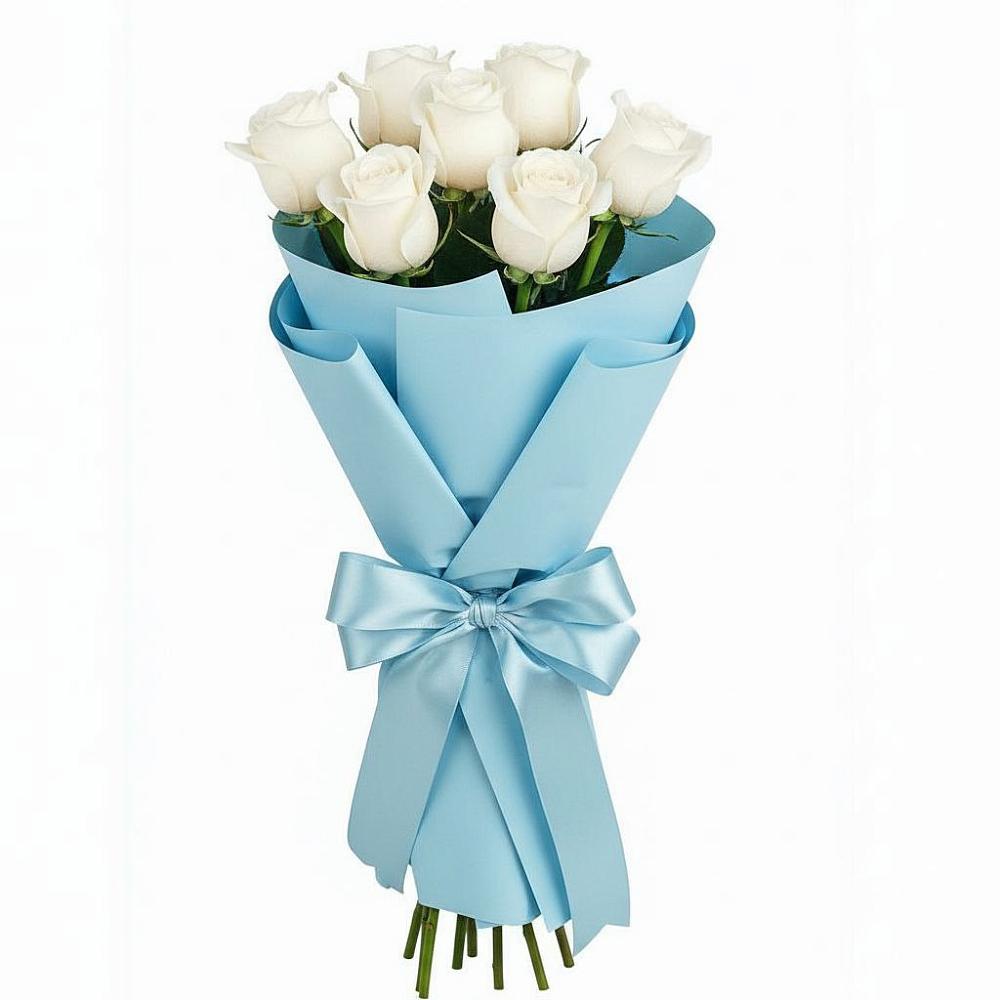 Букет 7 белых роз Проуд в Раевской