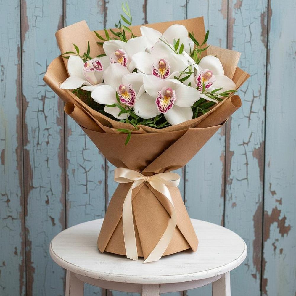 Букет цветов из: Орхидеи и Розы в Раевской