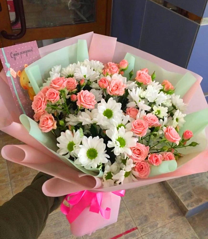 Букет цветов из: Розы и Хризантемы в Раевской