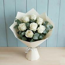 Букет Белые розы в Эвкалипте #REPLACE_PRED# Раевской
